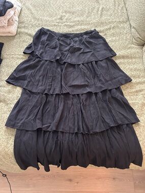 Abercrombie & Fitch Black Tiered Maxi Skirt